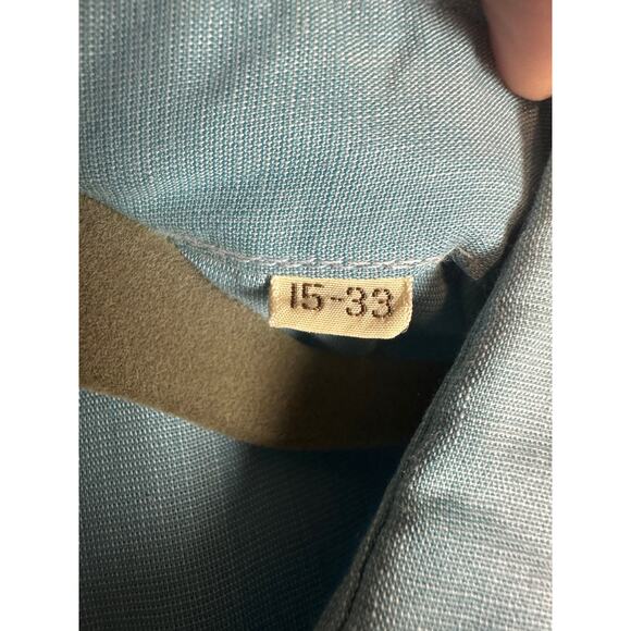 48. Vintage Men's Western shirt; blue; Size M; Extra Long - Picture 5 of 6